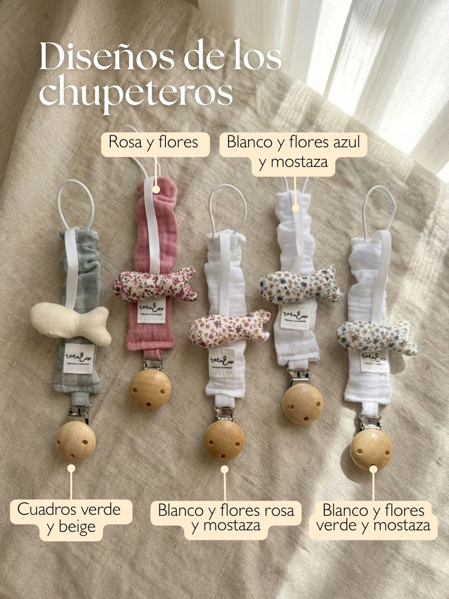 Pack Nonito el pulpito (rosa) + Muselina y toalla + chupetero