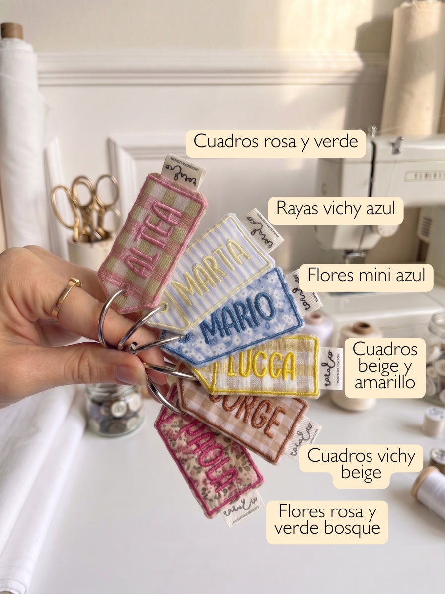 Llavero bordado personalizado