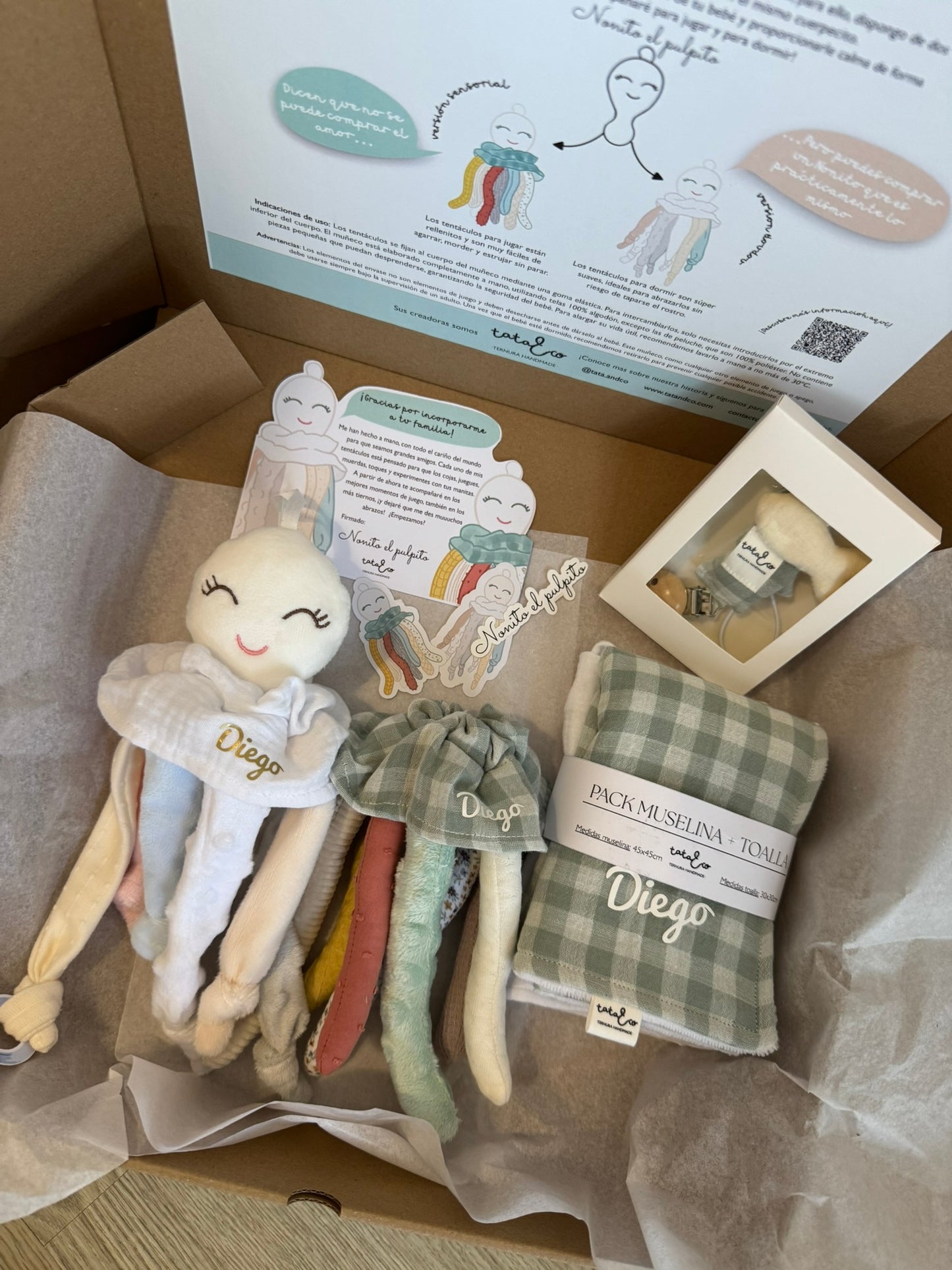 Pack Nonito el pulpito + Muselina y toalla + Chupetero