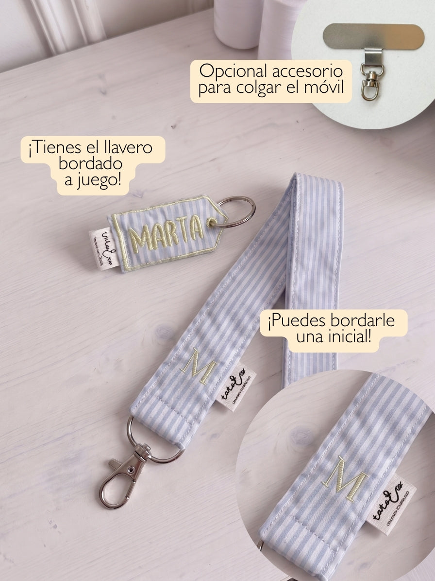 Lanyard con inicial bordada
